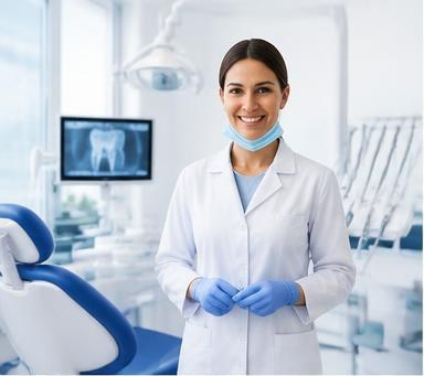 AI-generated concept of a dental clinician in a modern clinic
