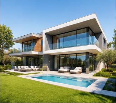 AI-generated modern home concept for a property presentation